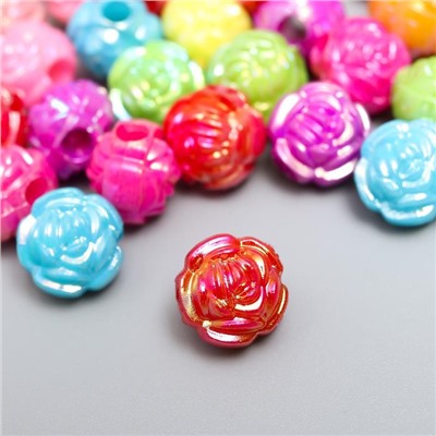 Бусины для творчества пластик «Розочка», перламутр, набор 30 шт., 1.2×1.2 см