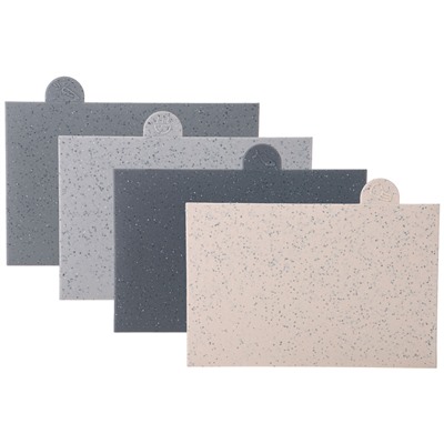 НАБОР AGNESS ИЗ 10ПР: 5 НОЖЕЙ, 4 ДОСКИ И ПОДСТАВКА, ЦВЕТ: БЕЛО-СЕРЫЙ