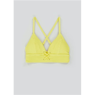 Ribbed Eyelet Bikini Top