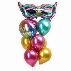 Воздушные шары, набор «Happy Birthday. Сказочный единорог», латекс, фольгированные, 10 шт.