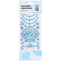 Наклейки акриловые MESHU "Blue crystal", 9*24см, европодвес