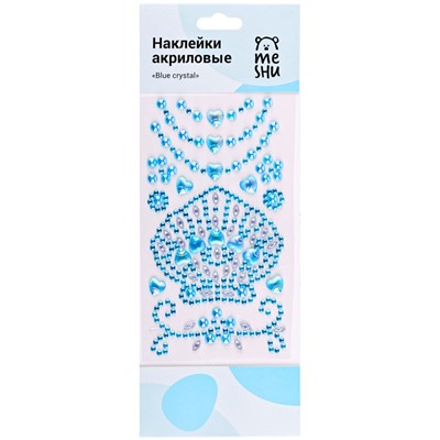 Наклейки акриловые MESHU "Blue crystal", 9*24см, европодвес