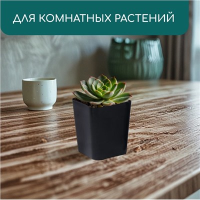 Горшок для рассады, 300 мл, d=7.5 см, h=7.5 см, пластик, чёрный, Greengo