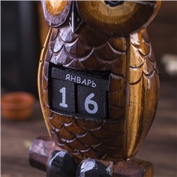 Вечный календарь настольный «Сова», 5×10×28 см, дерево