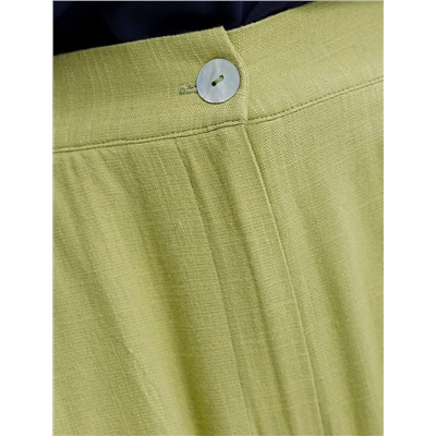 Свободные брюки палаццо на эластичном поясе изо льна с вискозой