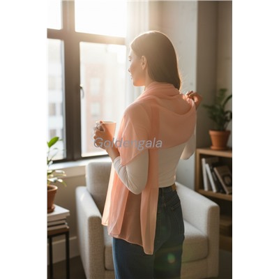 Шарф шифоновый однотонный Арт 0984/5