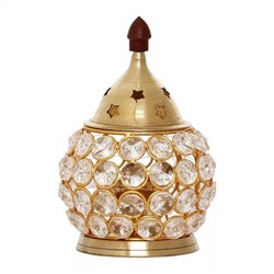 Лампа Аканд Дия, Gold Brass and Crystal Akhand Diya, произв. eCraftIndia