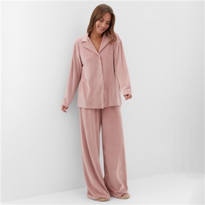 Костюм женский (рубашка и брюки) KAFTAN Plushy р. 52-54, розовый