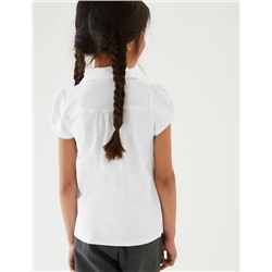 2pk Girls' Cotton Regular Fit School Polo Shirts (2-18 Yrs)