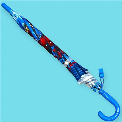 Зонт-трость для мальчика с мультгероями полуавтомат Арт 001/2