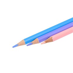 Карандаши цветные 12 цветов, deVENTE Trio Mega Soft Pastel, трёхгранный корпус, супер мягкие, 4M, грифель 3 мм, пастельные цвета