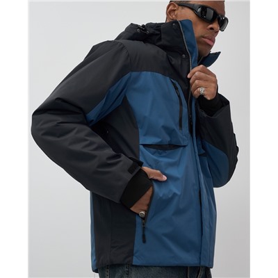 Горнолыжная куртка мужская зимняя синего цвета 7616S