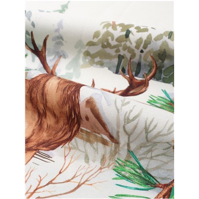 Дорожка на стол Этель «Новогодний лес» 40×147 ±3 см, 100% хлопок, саржа 190 г/м², белая/зелёная