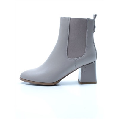 01-PCM359-2 GRAY/BEIGE Ботинки Челси демисезонные женские (натуральная кожа, байка)