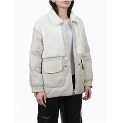 H24-223 LT. BEIGE Куртка демисезонная женская (100 гр. холлофайбер)