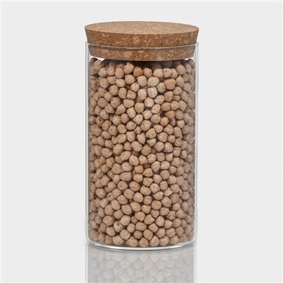 Банка для хранения сыпучих «Классика», 650 мл, 8.5×16 см, с пробковой крышкой, стекло