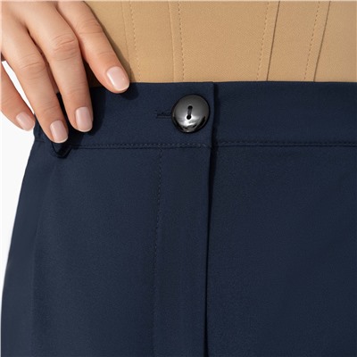 Брюки с высокой посадкой, Легкой походкой (deep blue)