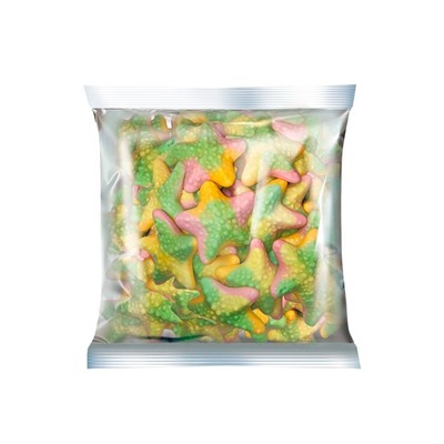 «KrutFrut», мармелад жевательный «Звездочки со вкусом персика и апельсина» (упаковка 0,5 кг)