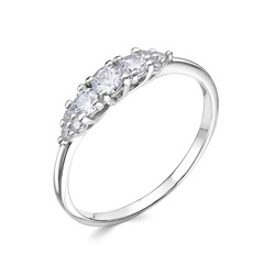 Кольцо с фианитом родированное серебро 925*