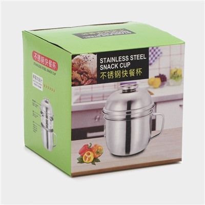 Набор посуды «Турист», 3 предмета: кружка 1.35 л, миска 650 мл, тарелка 300 мл, нержавеющая сталь, хромированный