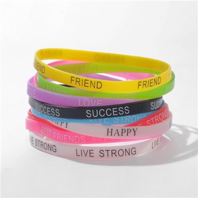 Силиконовый браслет «Андеграунд», набор 10 шт., цвет МИКС