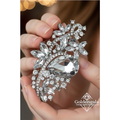 Брошь-кулон крупная с кристаллами БР4 модель БРО/18