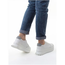 03-YC282-1 WHITE Кроссовки женские (натуральная кожа)