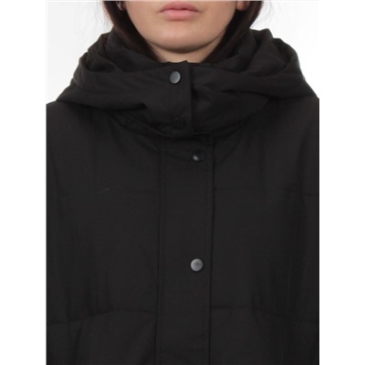 S24-268 BLACK Куртка демисезонная женская (100 гр. холлофайбер)