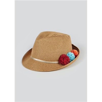 Girls Pom Pom Trilby Hat (7-13yrs)