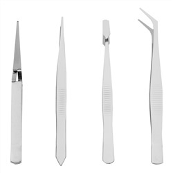 Набор пинцетов из нержавеющей стали, 4 шт, Sparta