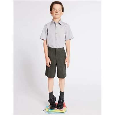 Boys' Regular Leg Pleat Front School Shorts (2-14 Yrs)