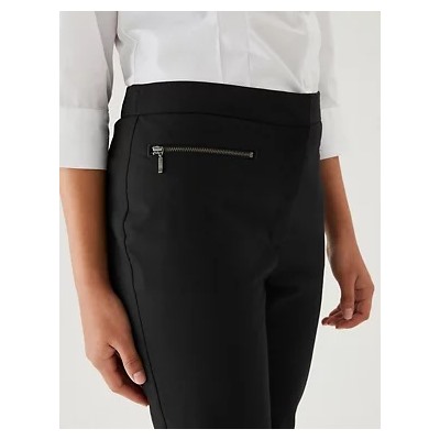 Girls' Super Skinny Zip School Trousers (2-18 Yrs)