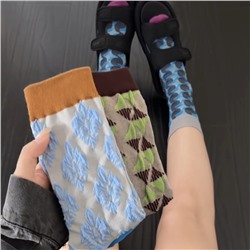 Tide, Japanese retro spring knee socks, summer trend plant lamp, mid-length