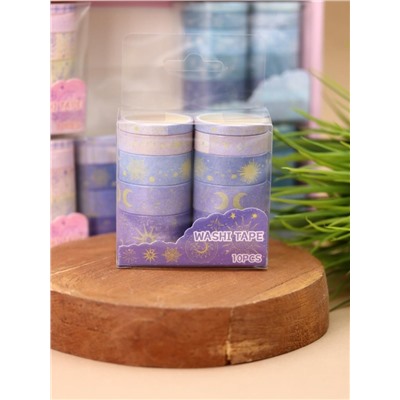 Набор декоративного скотча 10 шт. "Night magic", blue, шоу-бокс 8 шт.