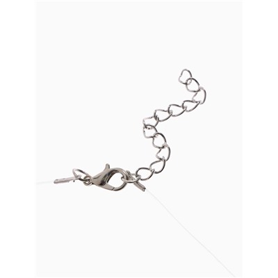 Кулон на леске «Страза», белый в серебре, 30 см