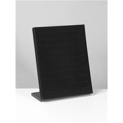 Подставка под кольца QF, 50 мест, флок, чёрная, 20×9.7×24 см