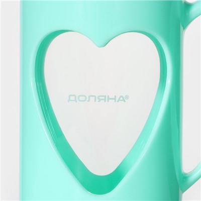 Заварочный чайник френч-пресс Доляна «Комплимент», 350 мл, стекло, бирюзовый