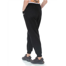 M029 BLACK Брюки спортивные утепленные женские (85% хлопок, 10% полиэстер, 5% спандекс)