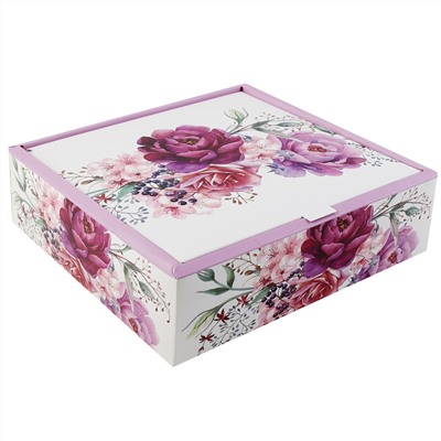 Коробка подарочная Цветы 25*25*7 КОКОС 242568/Китай