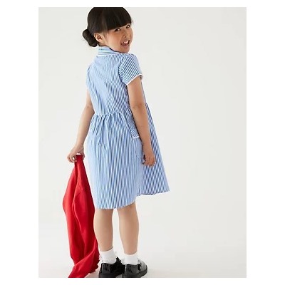 Girls' Pure Cotton Striped School Dress (2-14 Yrs)