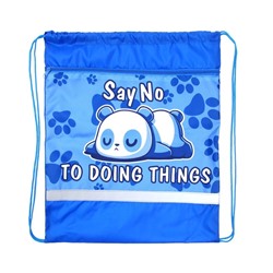 Мешок для обуви с карманом 490 х 410 мм, со светоотражающей полосой, СДС-57 "Пандочка"