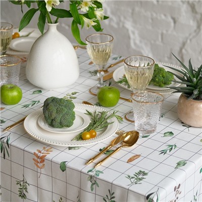 Скатерть "Этель" Flora 149х110 см, 100% хлопок, саржа 190 г/м2