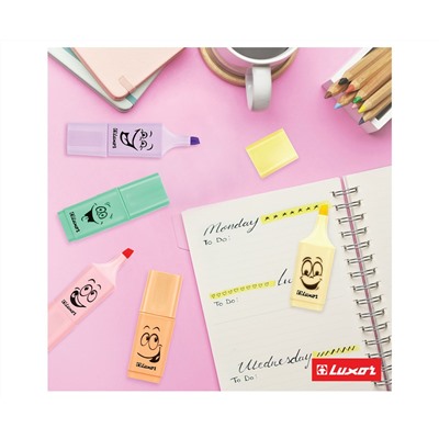 Текстовыделители Luxor "Eyeliter Pastel" пастельный желтый, 1-4,5мм