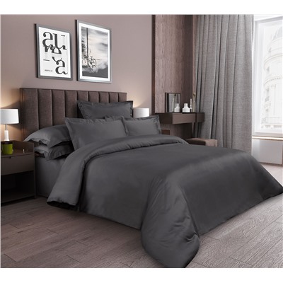 Ткань сатин Гладкокрашеный / Графитовый