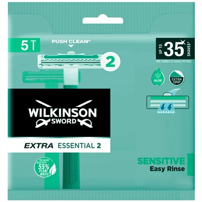 Станок для бритья одноразовый Schick (Wilkinson Sword) EXTRA-2 Essential Sensitive (5шт.)