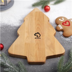 Менажница новогодняя Доляна «Ёлка», 3 секции, 30×20×1.8 см, пропитана маслом, дерево берёза