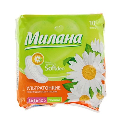 Прокладки «Милана» Ultra Soft Normal Deo Ромашка, 10 шт./уп