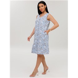 Женский халат Х-164(К) / Серо-голубой (цветы)