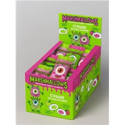 Зефир жевательный с начинкой "ГЛАЗА МОНСТРОВ", клубника и кислое яблоко (шоу-бокс 60 шт*5 гр), ср.г. до 21.01.26