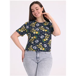 футболка 1ЖДФК3305804н; одуванчики на синем